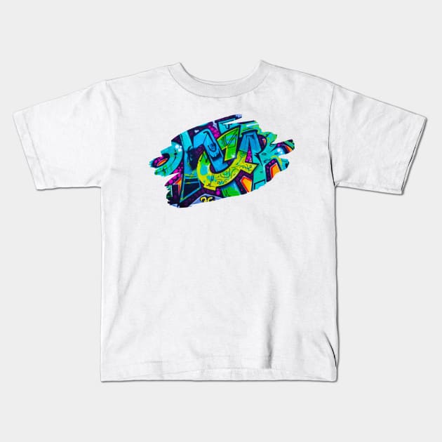 Graffiti Splash Art Print 1 Kids T-Shirt by Auto-Prints